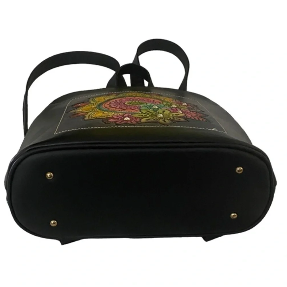 Oaxacan Native Artesanal Handmade Leather Backpack Bag